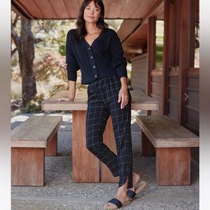 Marine Layer Allison Pant in Black Windowpane